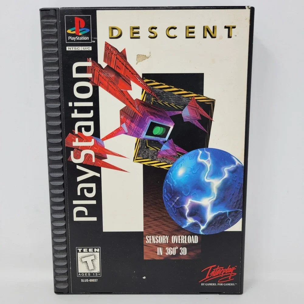 Descent Sony PlayStation 1 PS1 1996 Long Box Black Label‎ SLUS-00037 Interplay